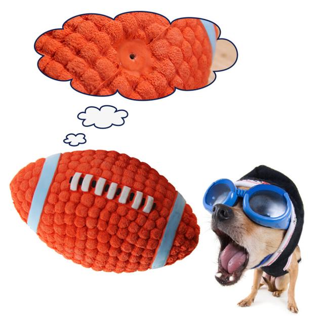 Dog Football Toys Chew For Puppies Squeak Dogs Sound Rugby Balls