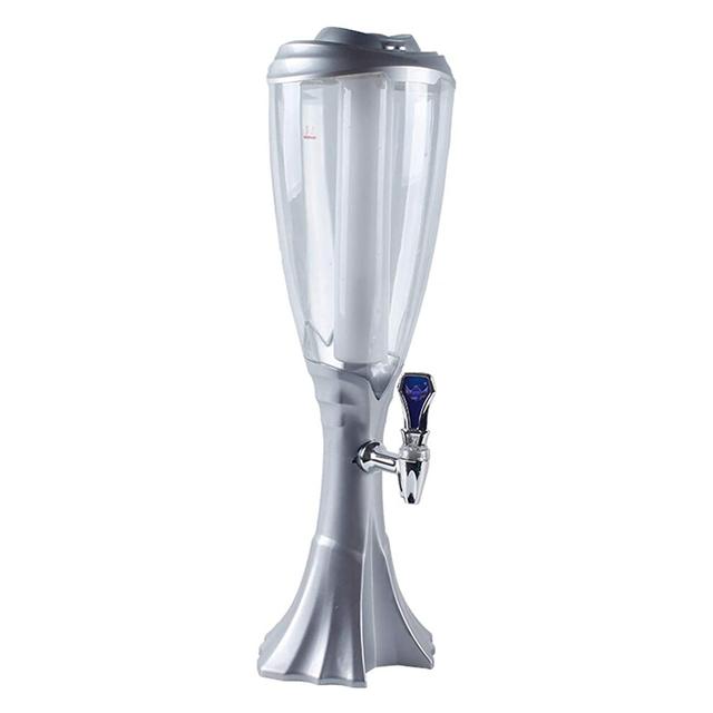 Drinks Dispenser Clear 3L Beer Tower With Colorful Lights And Removable Ice Tube For Parties Restaurants KTV Barbecue