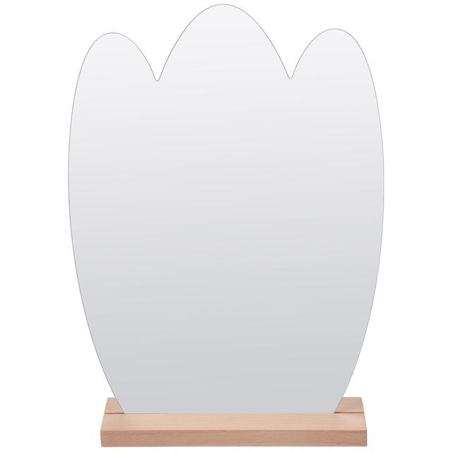 wooden base desktop acrylic makeup mirror for dorm