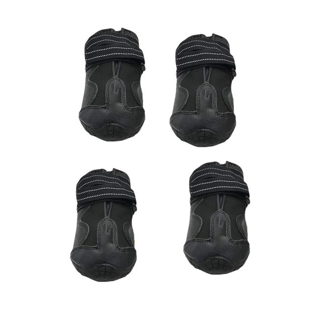 4pcs winter dog boots anti-slip warm shoes size 3 black