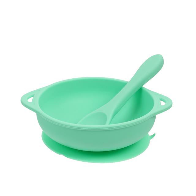 kids bowl with suction cup and spoon for feeding