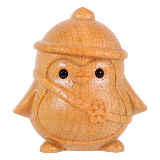 wooden penguin figurine for home office decor and desktop display