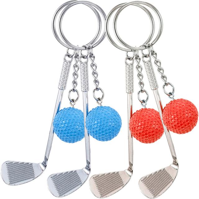 4pcs golf ball keychain sports car keys backpack charms party favors