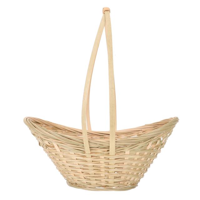 bamboo woven basket with handle for flowers picnic wedding holder