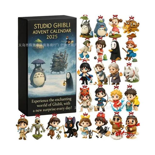 2025 Classic Studio Ghibli Anime Christmas Advent Calendar Toy Figure Collectible Cosplay Accessories Trendy Countdown