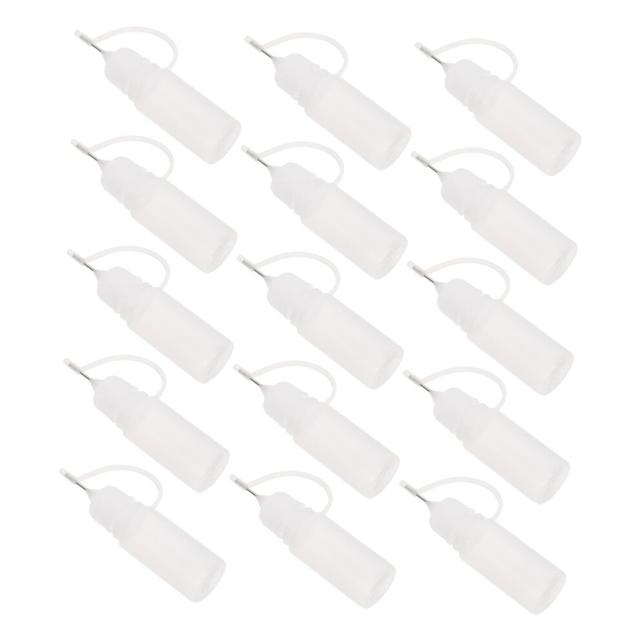 Transparent Empty Liquid Containers 15Pcs Durable Pinhole Dispenser Bottles For Oil Glue Paint DIY Projects