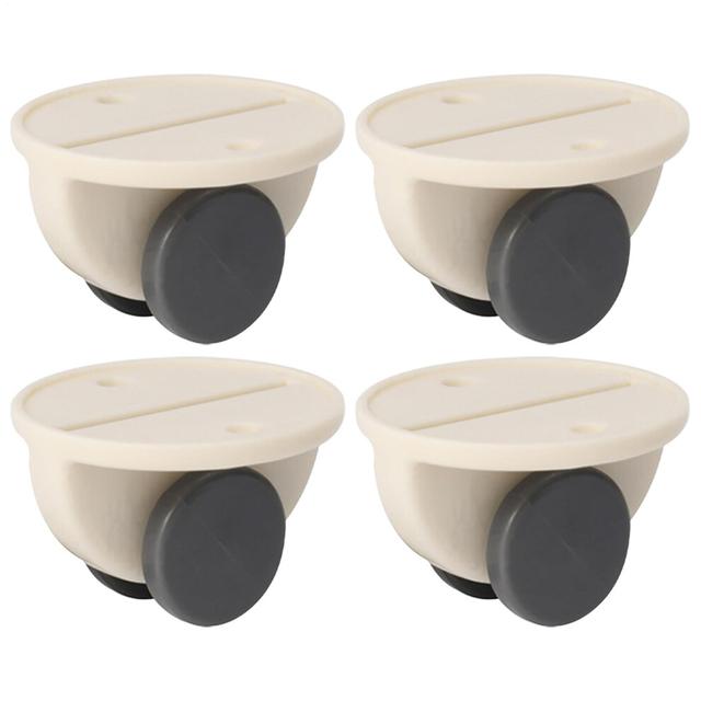Mini Casters Non-Swivel Casters 4-Pack White Mini Rolling Wheels Small Furniture Pulleys for Moving Cartons