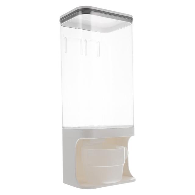 Pet Food Storage Container With Wall-Mounted Dispenser And Cup