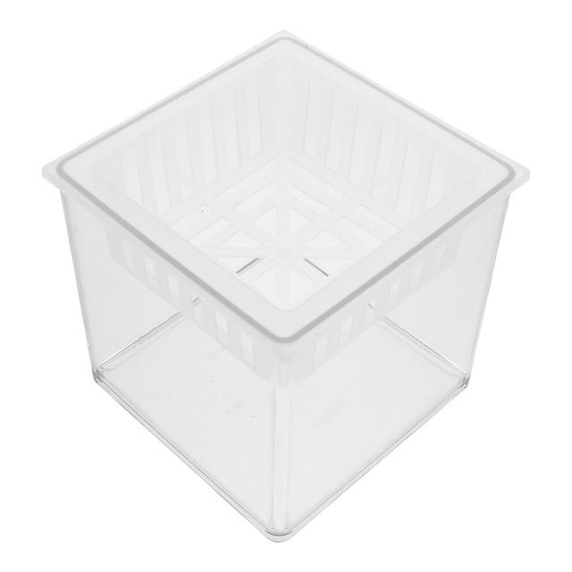 2Pcs Clear Plastic Fish Breeding Box With Plant Basket For Home Office