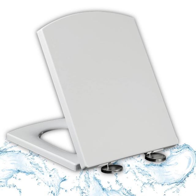 Soft Close Toilet Seat White Quick Release Lid Slow Close Easy Install Modern Toilet Seat Size 39.5-46.5 cm By 34.5 cm
