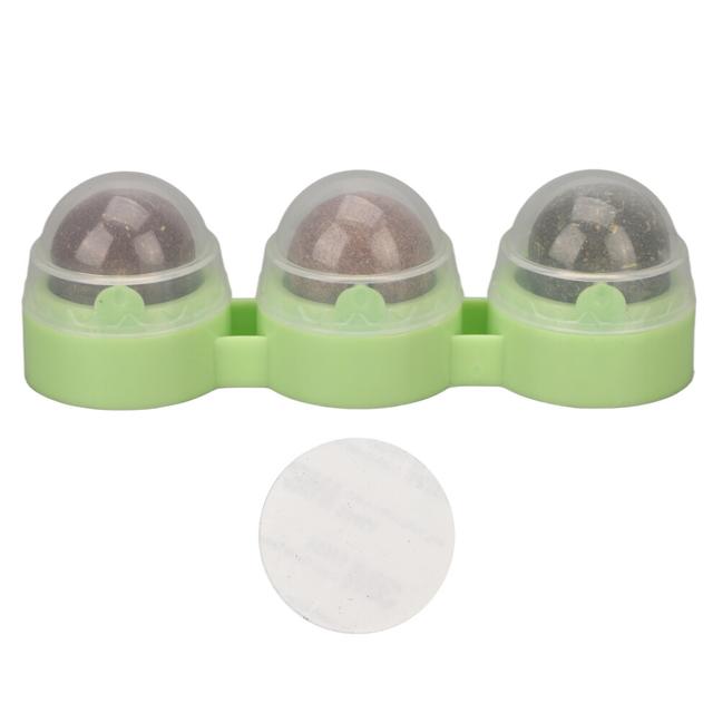 Catnip Wall Ball Toy 360 Degree Rotating Teeth Cleaning for Cats