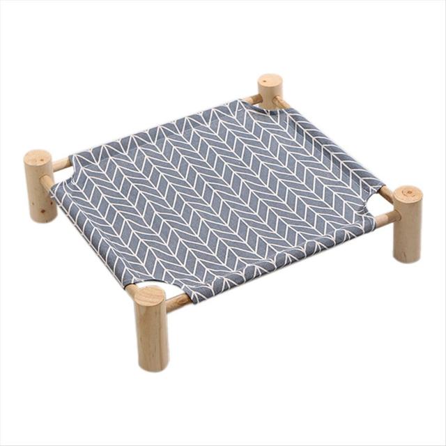 Cat and Dog Hammock Bed Wooden Cat Hammock Elevated Cooling Bed B