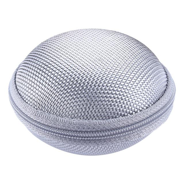 Grey Mini Earphone Headphone Earbud Carrying Storage Bag Pouch Hard Case