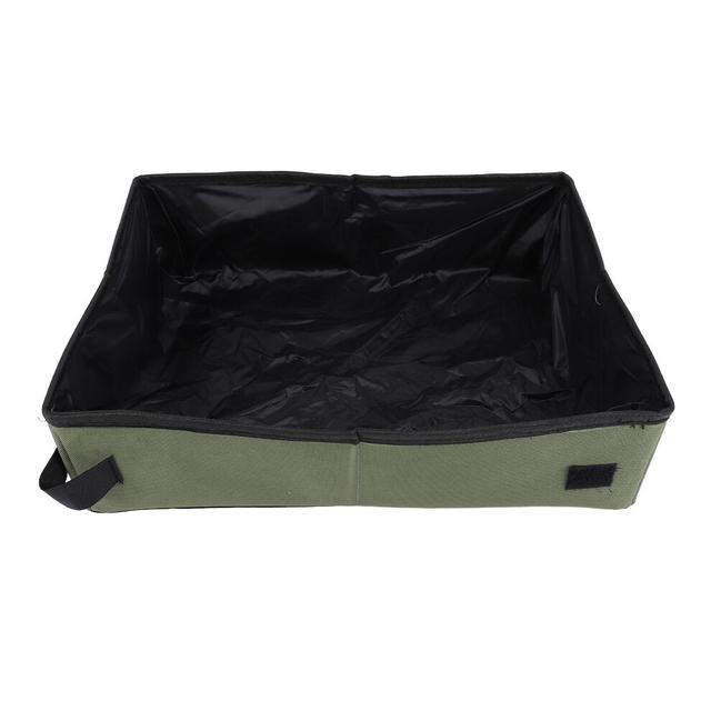 Collapsible Travel Cat Litter Box Waterproof Oxford Cloth Green
