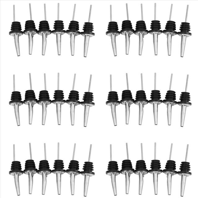 6Pcs Stainless Steel Spirit Wine Bottle Pourer Stopper