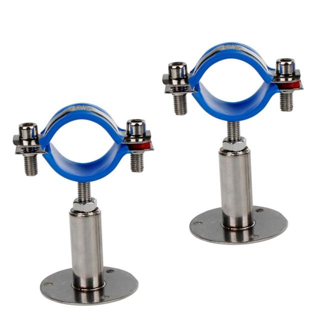 Stainless Steel Pipe Clamp 2-Pack Adjustable Fuel Hose Clip Holder Compatible With Water Tube Clamp For Outdoor Use