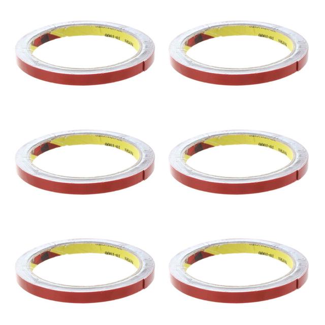 6X Strong Permanent Double Sided Super Sticky Foam Tape Roll for Vehicle Car, Red 8MM x 3Meter