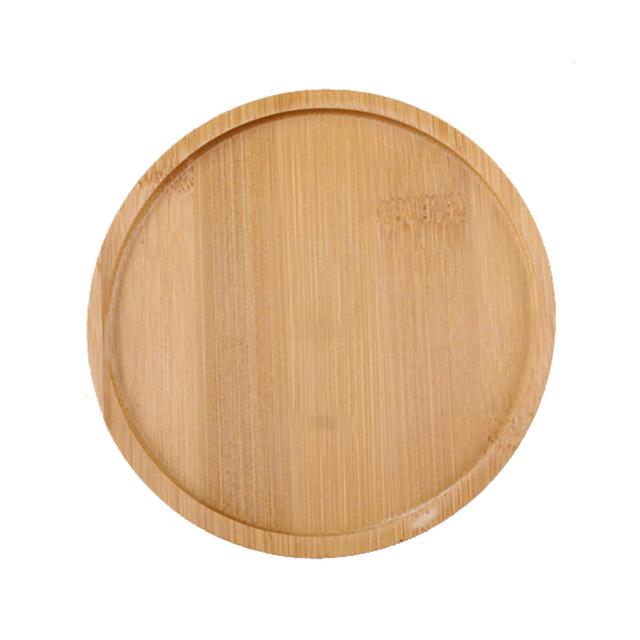 Versatile Serving Storage Bowls Bamboo Plant Saucer Natural Material Home Decor Handcrafted Eco Friendly Trays With Raised Edges For Plant Water Drain