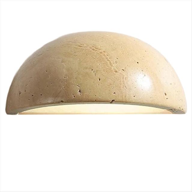 Half Circle Natural Stone LED Wall Light Retro Bedroom Bedside Lamp Corridor Background Wall Light