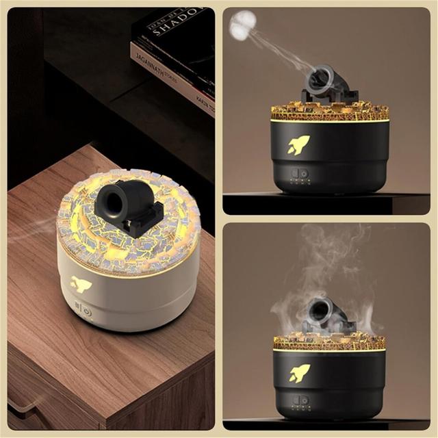 2PCS Mini Cannon Humidifier Aroma Diffuser with 2 Modes 7 Colors LED Timesr and Adjustable Settings Turret Humidifier B