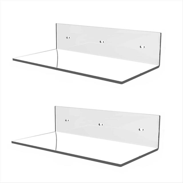 Acrylic Floating Shelf Small Storage Rack Wall-Mounted Decor for Bathroom Living Room Transparent