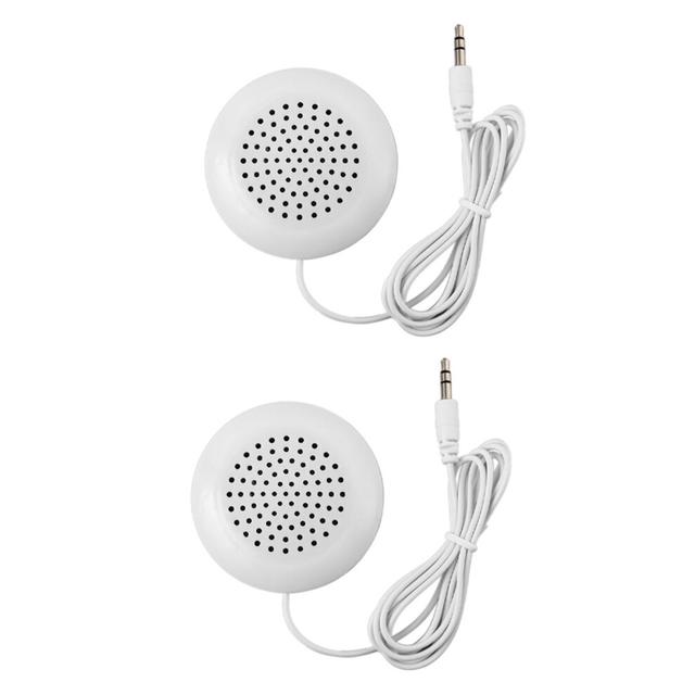 2X Mini White 3 5mm Pillow Speaker for CD Radio MP3 Player