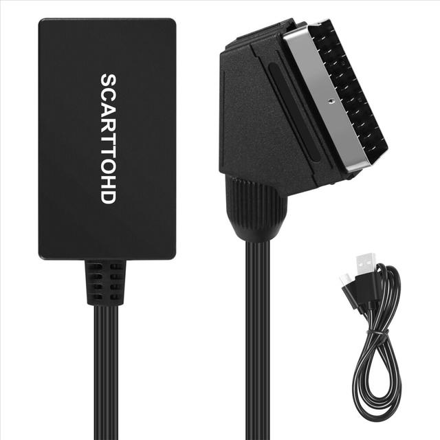 SCART to HDMI Converter with Cable HD Adapter 720P 1080P Video Audio Adapte for TV Monitor Projector