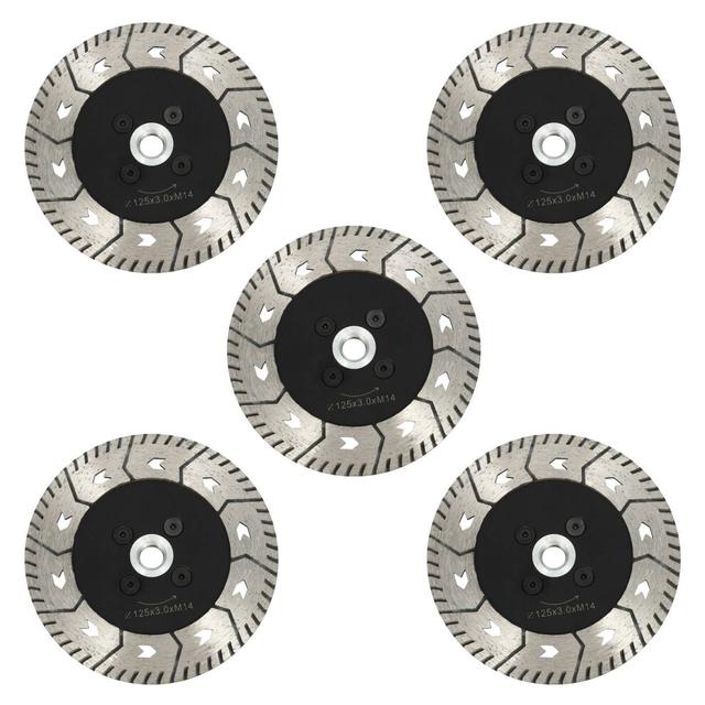 5pcs 125 x 2.8mm M14 Double-Sided Diamond Saw Blade Grinding Type with Flange