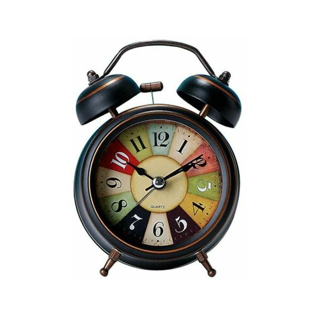 Silent Operation Alarm Clock, Non Ticking Ensures Quiet Environment, Accurate Timekeeping With Double Quartz Bell, Battery Operated Portable Miniature