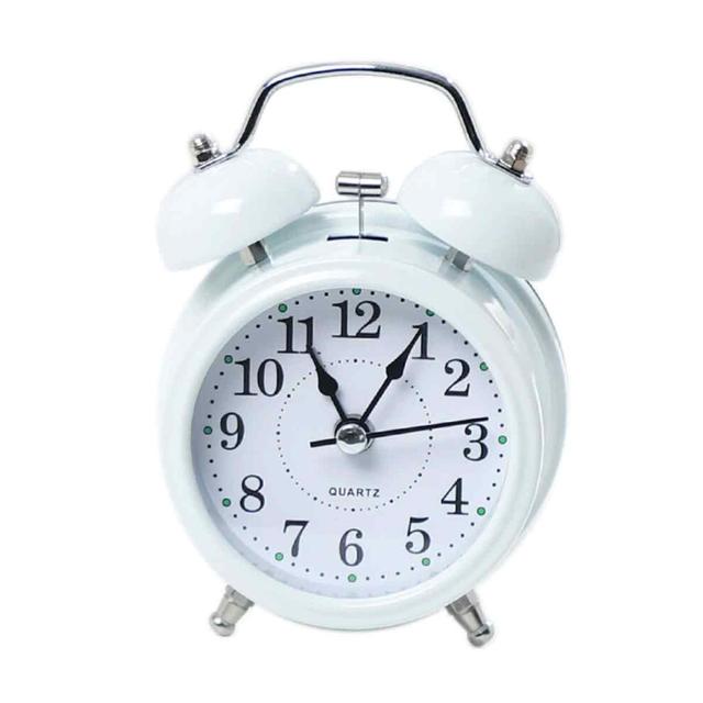 Silent No Tick Tock Alarm Clock, Non Ticking Battery Operated Clock, Backlight Analog Loud Alarm Clock for Heavy Sleepers, Full Metal Body Glow In The