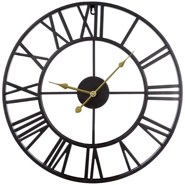 Vintage Design Metal Indoor Outdoor Clocks, Decorative Oversized Clock Accurate Analog Time Display for Living Room Study Room Kitchens Bars Cafes (40