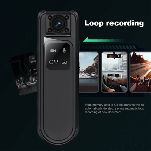 HD 2K Mini Camera Infrared Night Vision WiFi Motorcycle Bike Car DVR with 180 Rotatable Lens Police Body Cam