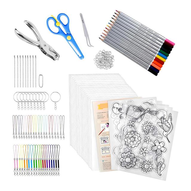 Keychain Kit Bulk,Shrink Plastic Sheets for Key Chain Maker Kit