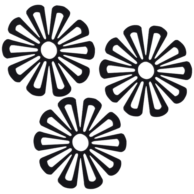 Decorative Silicone Trivet, Durable Silicone for Non-Slip Kitchen, Heat Resistant Mats for Versatile Use and Flexible Storage (Pack of 4)