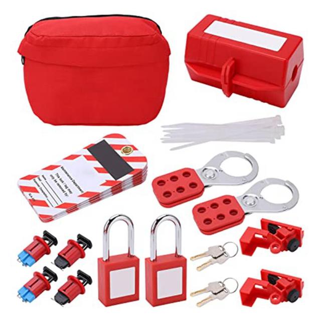Electrical Circuit Breaker Lockout Tagout Set Safety Padlock Kit Plug Lockout Station Hasps For Industry And Automotive
