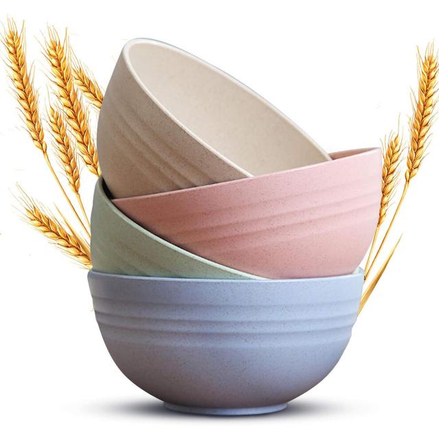 Dishwasher Microwave Safe, Safe Eco-friendly, Elegant Curves Sensitive Design, Multiple Uses, Lightweight Unbreakable Cereal Bowls, Set of 4 for Every