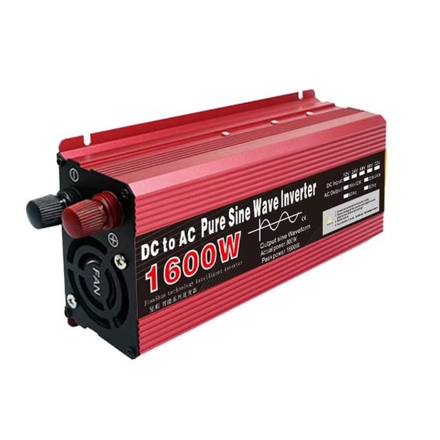 800W Pure Sine Wave Inverter, 1600W Peak, DC 12V to 220V Inverter, Outdoor Solar Storage Power Inverter