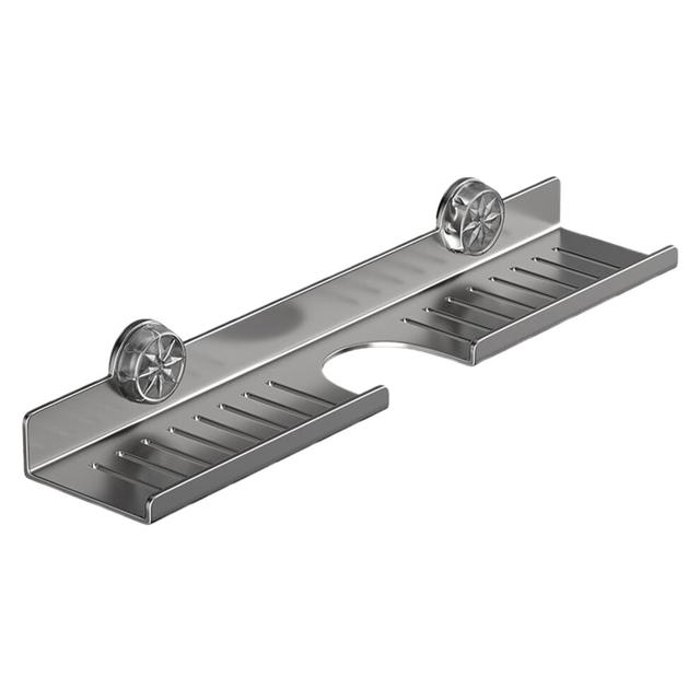 Suction Cup Rack Kitchen Sink No Drill Wall Mounted Carbon Steel Drainage Tray For Brush Towel Bathroom Washbasin