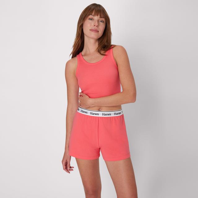 Hanes Originals Comfywear Women's Sleep Shorts Pink Coral S