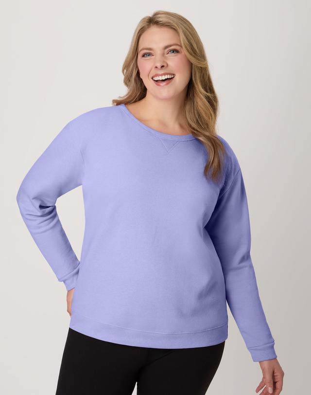 Hanes EcoSmart Women's Fleece Sweatshirt, V-Notch Peri Blue XL