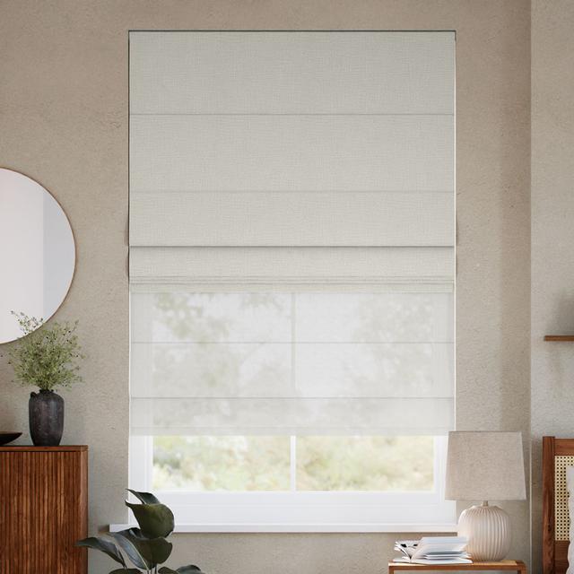 Select Blinds Roman Shades Subtle Day & Night in White