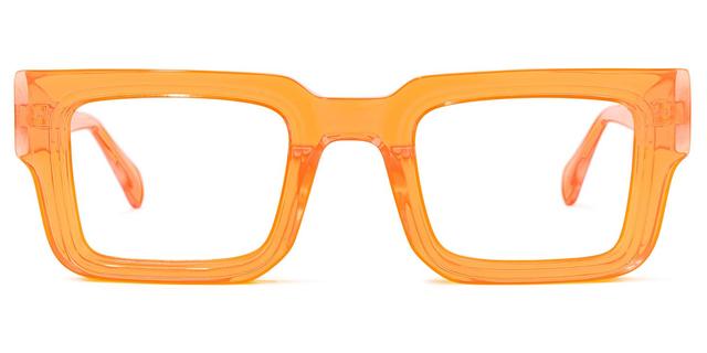 Cherie - Vibrant Orange Chunky Bold Square Glasses