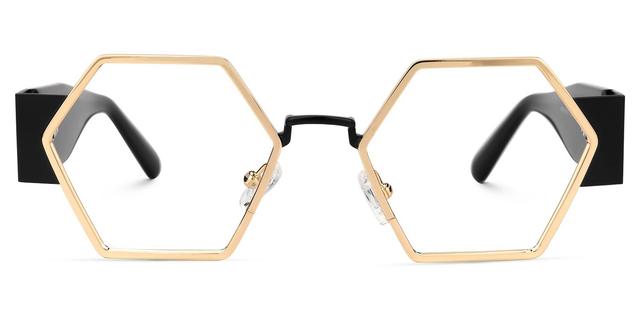 Lizzy - Geometric Gold Eyeglasses