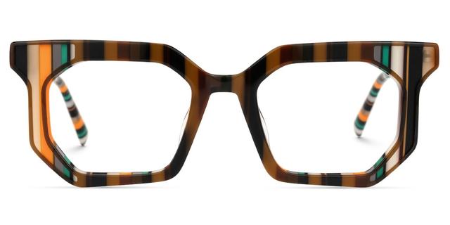 Abetzi - Rectangle Brown Eyeglasses