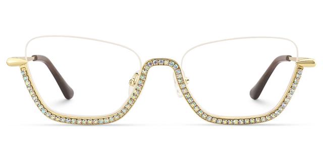 Viva - Cat Eye Gold Eyeglasses