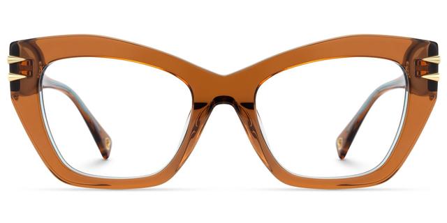 Manon - Cat Eye Brown Eyeglasses