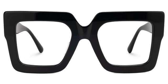 Charisse - Bold Square Black Glasses Thick Frame