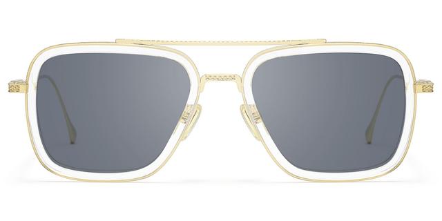 Alvira - Clear Aviator Sunglasses Gold Frame