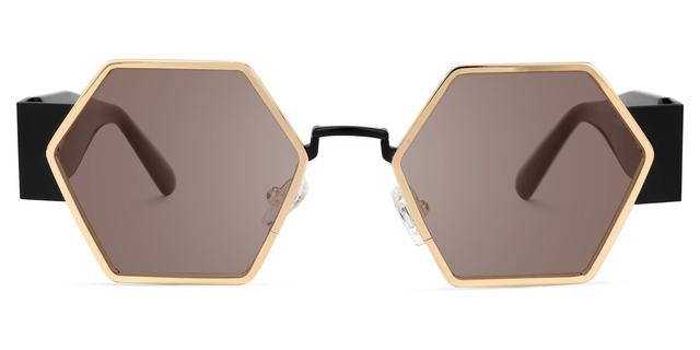 Lizzy - Geometric Gold Sunglasses
