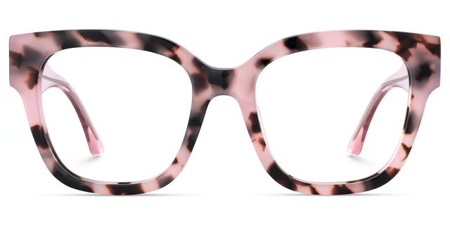 Lorette - Square Pink Eyeglasses